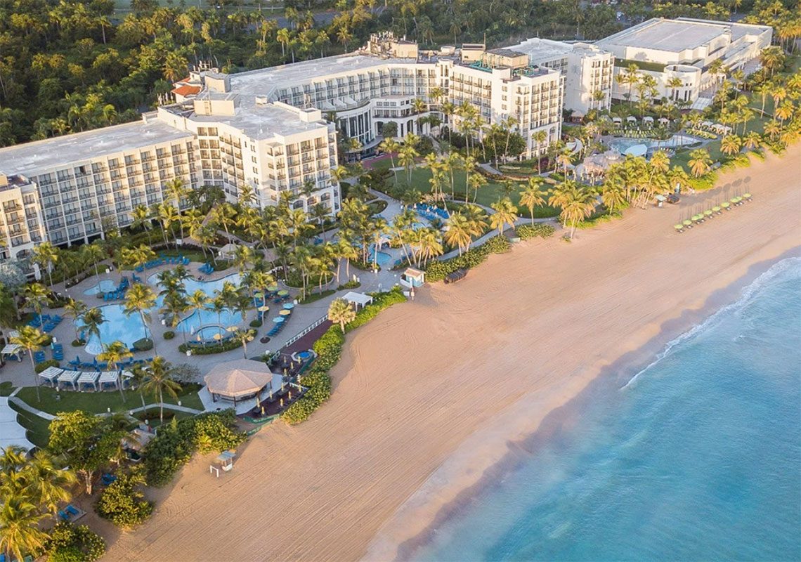 Aerial view of the Wyndham Grand Rio Mar beach resort, the conference venue