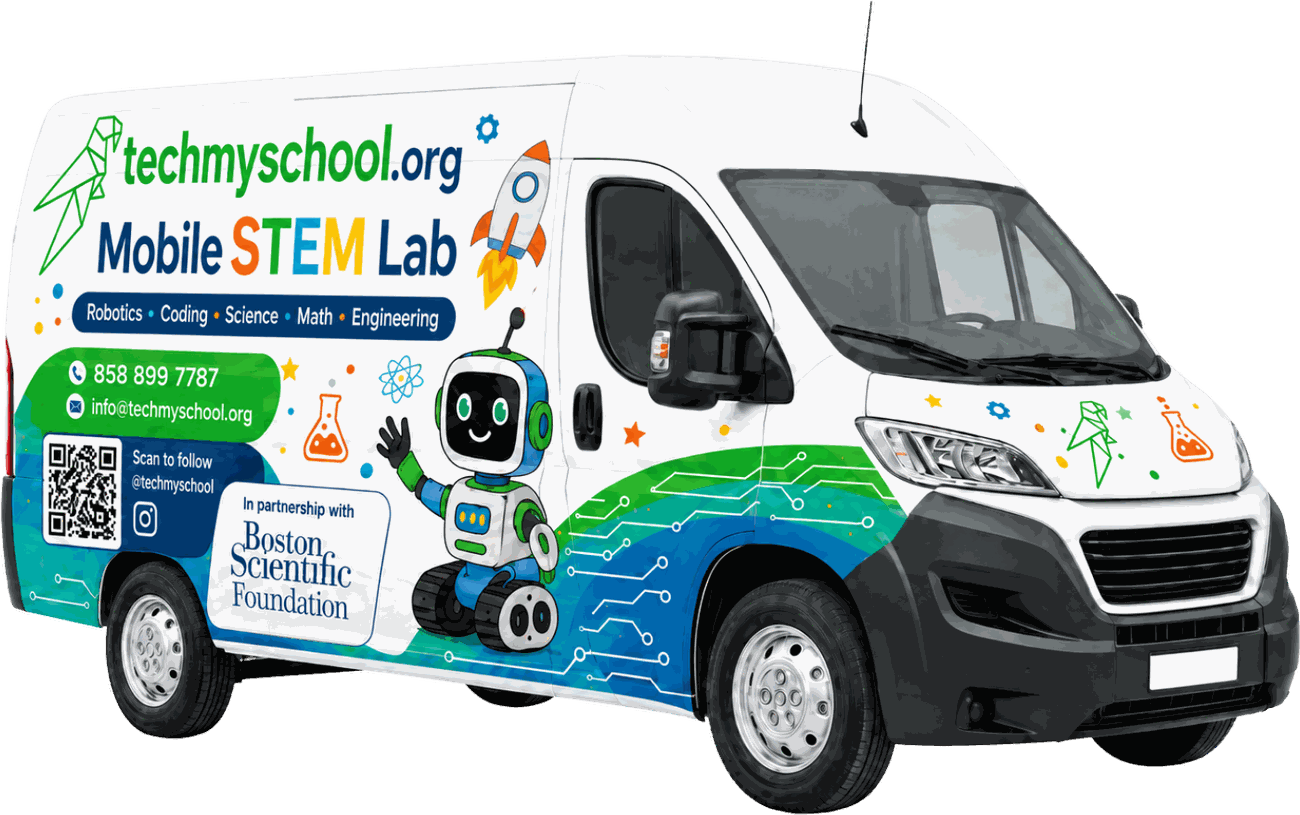 The Tech My School Mobile STEM Lab van