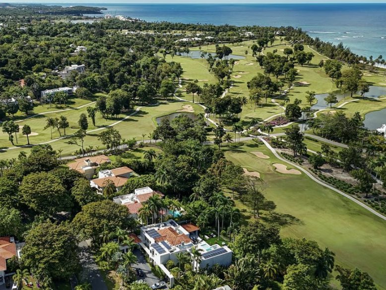 Aerial view of the Dorado coastline and golf course