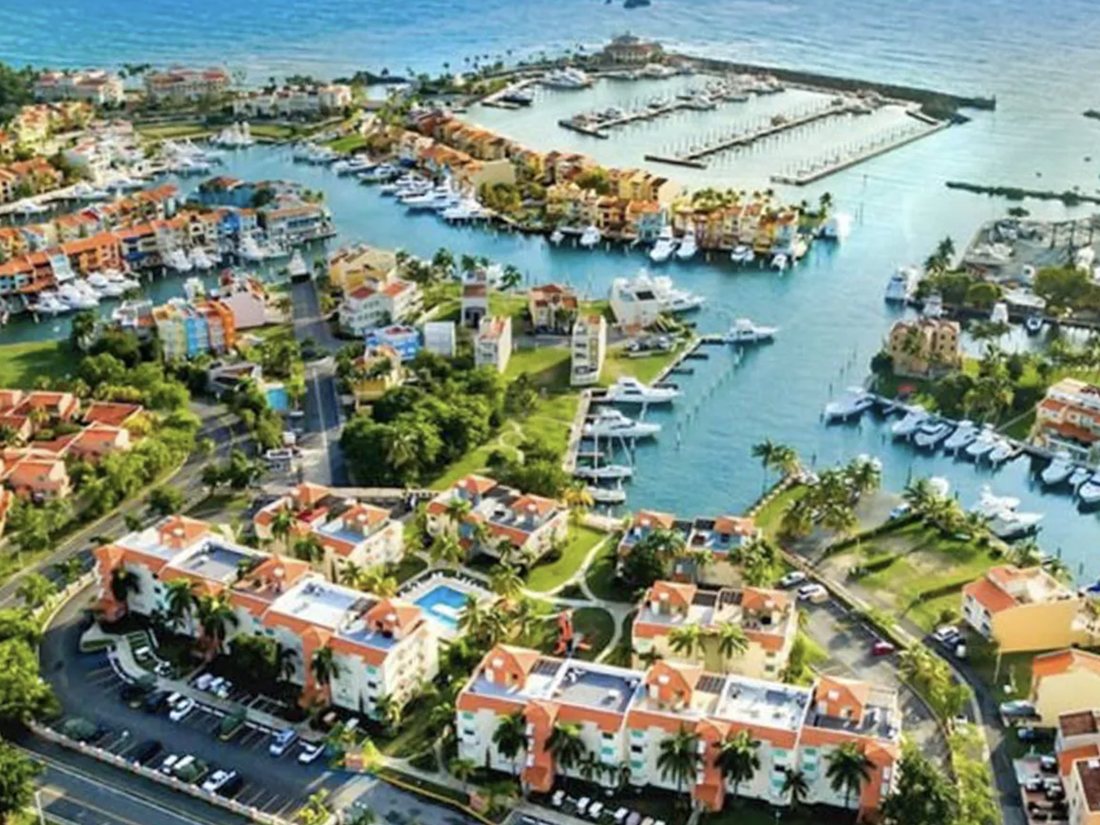 Aerial view of the marina at Palmas del Mar, Humacao